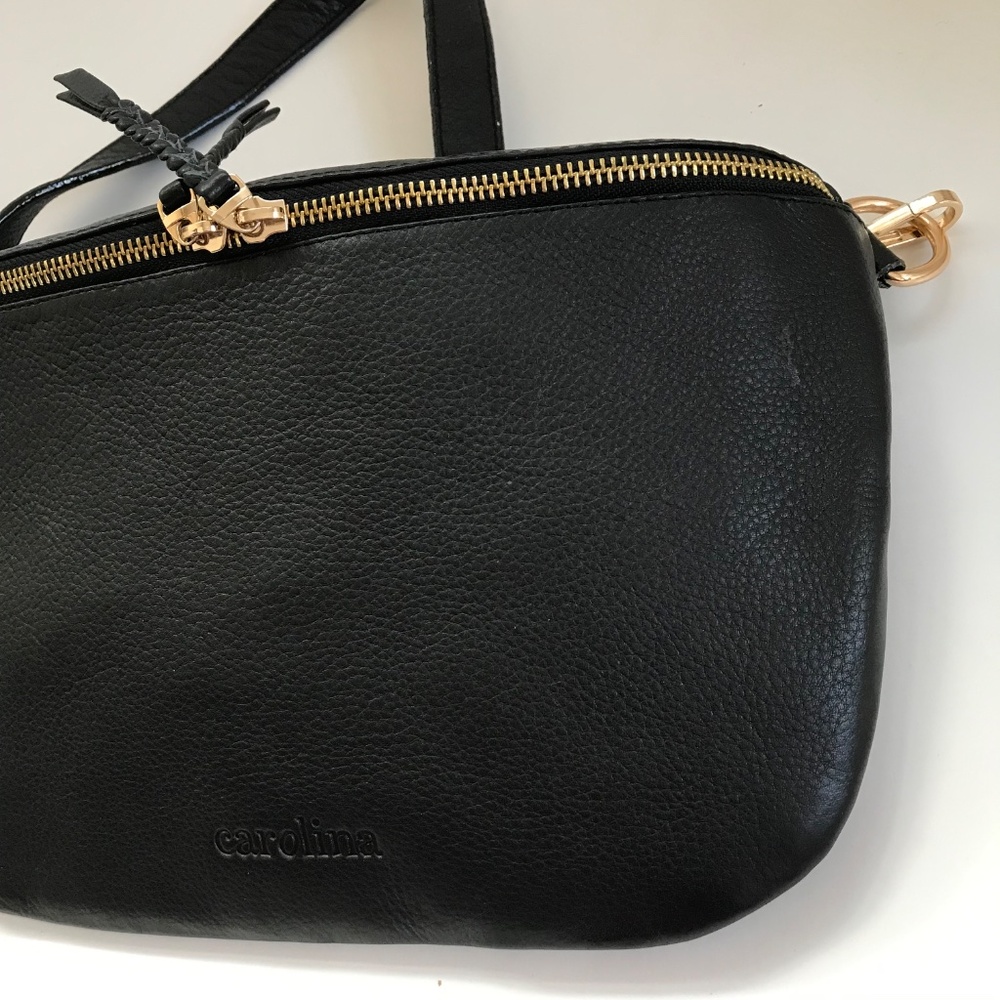 CAROLINA Ramona Leather Crossbody Bag Black - Picture 14 of 16